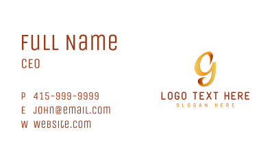 Generic Letter G Business Business Card Image Preview