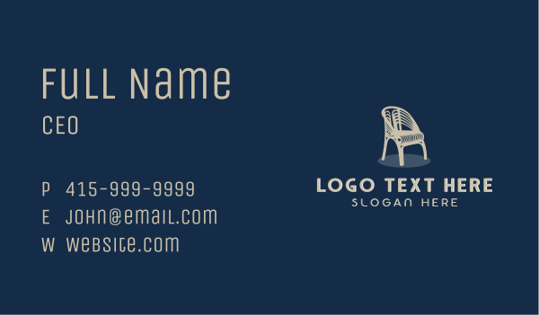 Rattan Armchair Furniture Business Card Design Image Preview