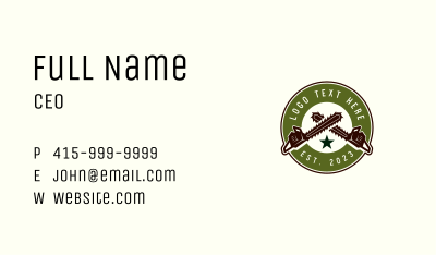Lumberjack Chainsaw Logging Business Card Image Preview