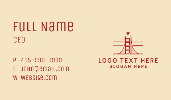 Golden Gate Bridge Landmark Business Card Design Image Preview