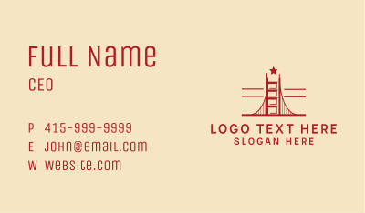 Golden Gate Bridge Landmark Business Card Image Preview