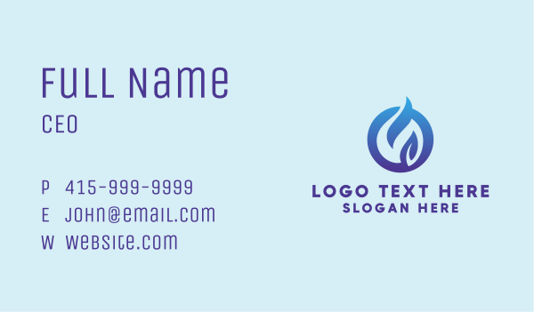 Blue Leaf Emblem  Business Card Design Image Preview