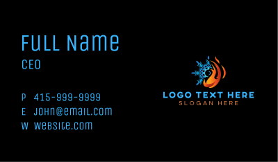 Flame Snowflake HVAC Business Card Image Preview