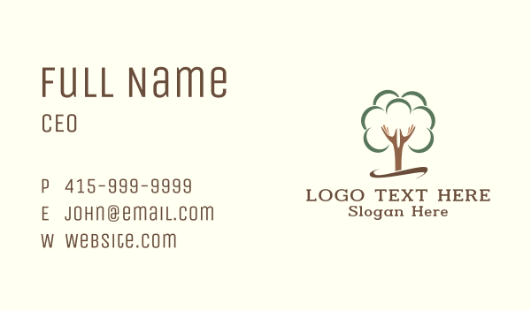 Tree Planting Hands  Business Card Design Image Preview