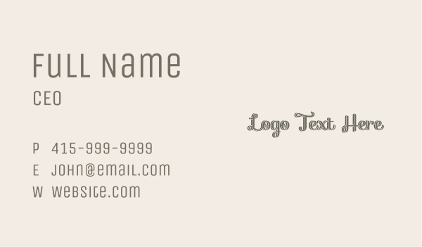 Cursive 3d Wordmark Business Card Design Image Preview