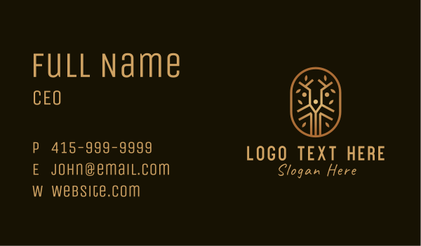 Bronze Natural Forest Business Card Design Image Preview