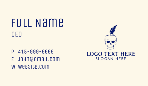 Scary Skull Author Business Card Design Image Preview