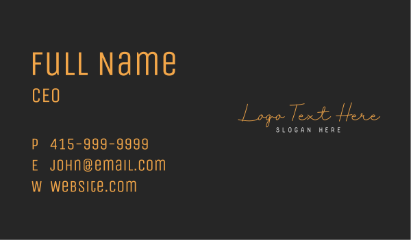 Signature Cursive Wordmark Business Card Design Image Preview