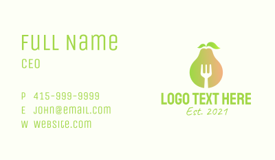 Healthy Pear Restaurant  Business Card Image Preview