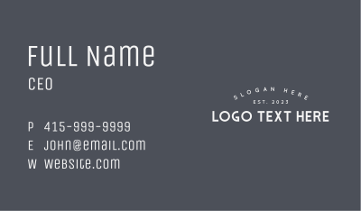 White Apparel Wordmark Business Card Image Preview