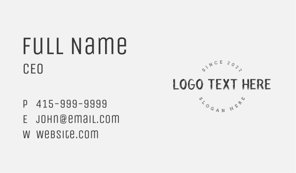 Minimalist Hipster Wordmark Business Card Design Image Preview