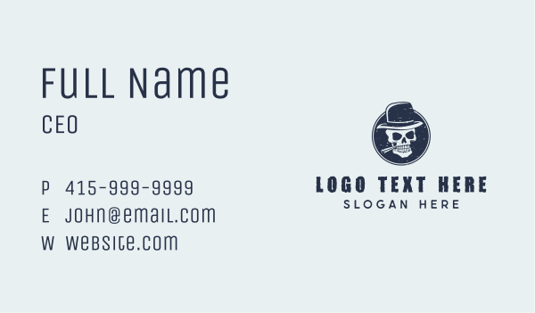 Skull Hat Cigar Business Card Design Image Preview