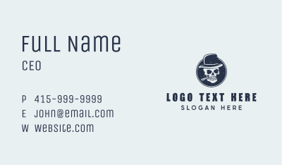 Skull Hat Cigar Business Card Image Preview
