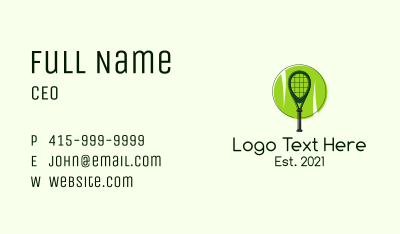 Tennis Racket Ball Business Card Image Preview
