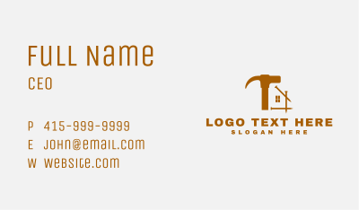 Hammer Nail House Building Business Card Image Preview