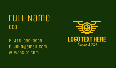 Yellow Drone Lens Business Card Image Preview