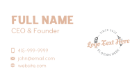 Round Leaf Emblem Wordmark Business Card Preview