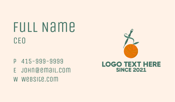 Orange Fruit Crochet  Business Card Design Image Preview