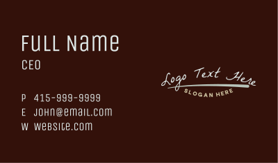 Handwritten Business Wordmark Business Card Image Preview