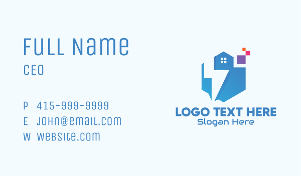 Digital Tech House Business Card Design Image Preview