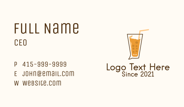 Drink Chat Bubble  Business Card Design