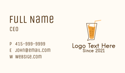 Drink Chat Bubble  Business Card