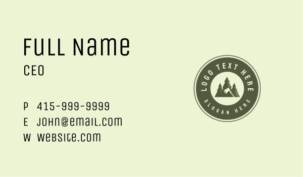 Carpentry Axe Tree Business Card Design Image Preview