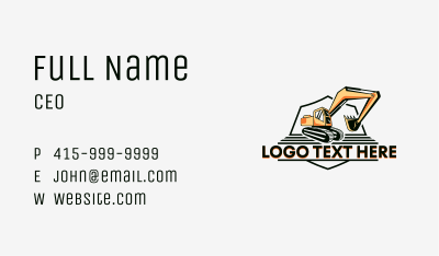 Construction Builder Excavator Business Card Image Preview