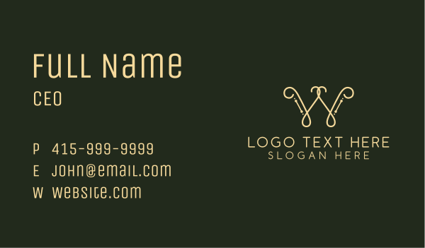 Minimalist Ornate Letter W Business Card Design Image Preview