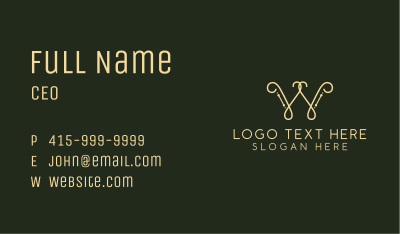 Minimalist Ornate Letter W Business Card Image Preview