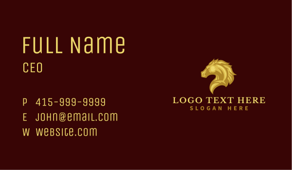 Equine Stallion Horse  Business Card Design Image Preview