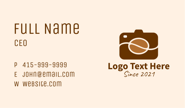 Coffee Bean Camera  Business Card Design Image Preview
