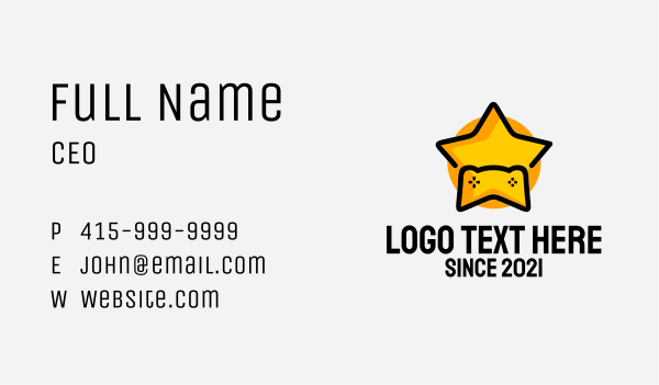 Cute Star Controller  Business Card Design Image Preview