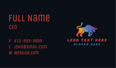 Gradient Rainbow Bull Business Card Image Preview