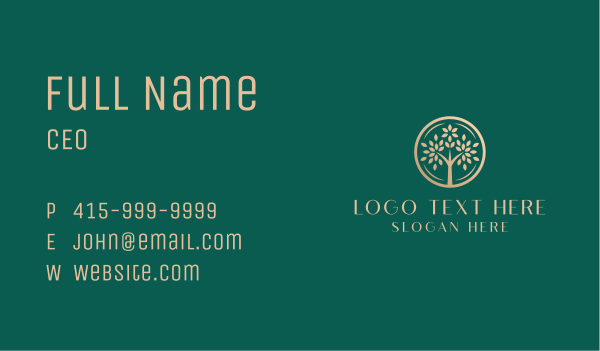 Organic Luxury Tree Business Card Design Image Preview