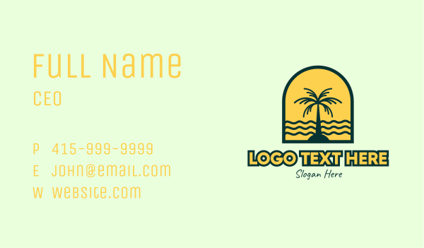 Coconut Island Badge Business Card Design Image Preview