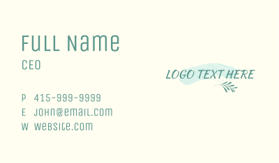Generic Wellness Wordmark Business Card Image Preview