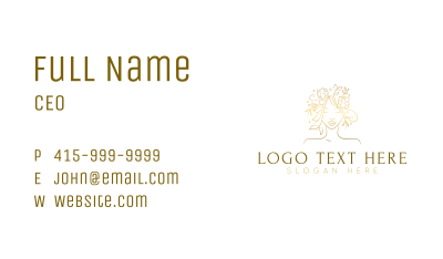 Golden Feminine Woman  Business Card Image Preview