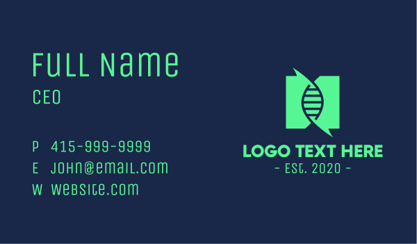 Green DNA Testing Business Card Design Image Preview