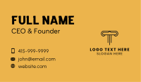 Greek Column Letter T Business Card Image Preview