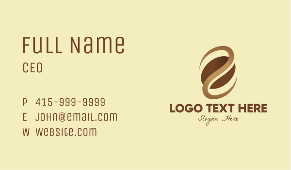 Brown Coffee Bean Business Card Design Image Preview