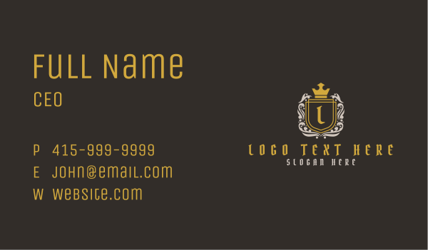 Gothic Shield Crown Lettermark Business Card Design Image Preview