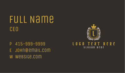 Gothic Shield Crown Lettermark Business Card Image Preview