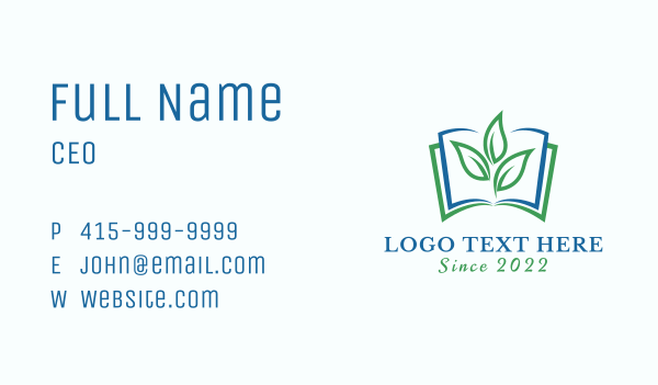 Eco Publishing Book Business Card Design Image Preview