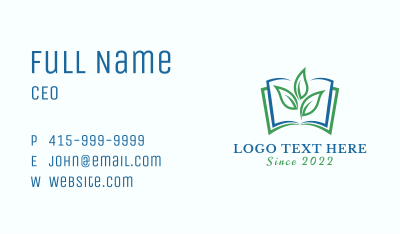 Eco Publishing Book Business Card Image Preview