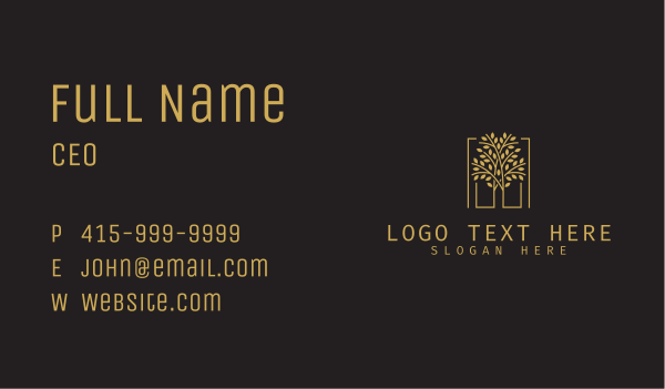 Natural Organic Tree Business Card Design Image Preview