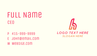 Modern Gradient Letter H Business Card Image Preview