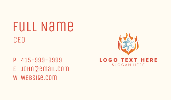 Flame Heat Snowflake  Business Card Design Image Preview