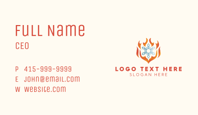 Flame Heat Snowflake  Business Card Image Preview