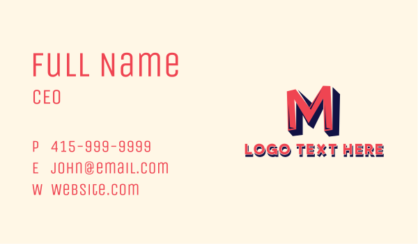 Generic Startup Brand Letter M Business Card Design Image Preview